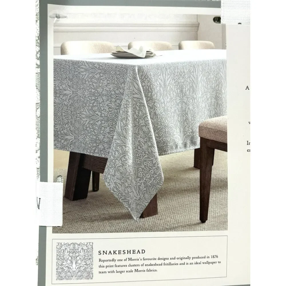 William Morris & Co Snakeshead OBLONG Tablecloth 60X102” In. Seats 8-10 Green